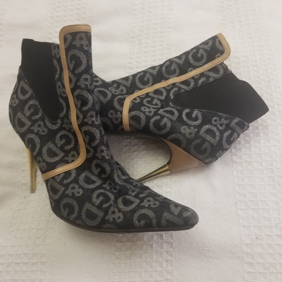 SOLD! DOLCE AND GABBANA MONOGRAM BOOTIES - Picture 2 of 5